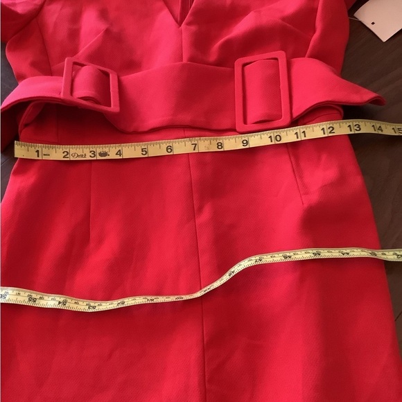 Zara Basics Red Belted Dress Size Small - Picture 8 of 13